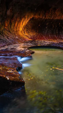 The Subway slot canyon in Zion National Park, Utah