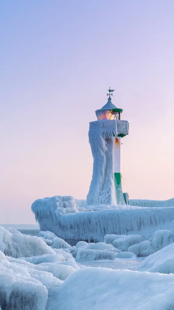 发光的雪塔
