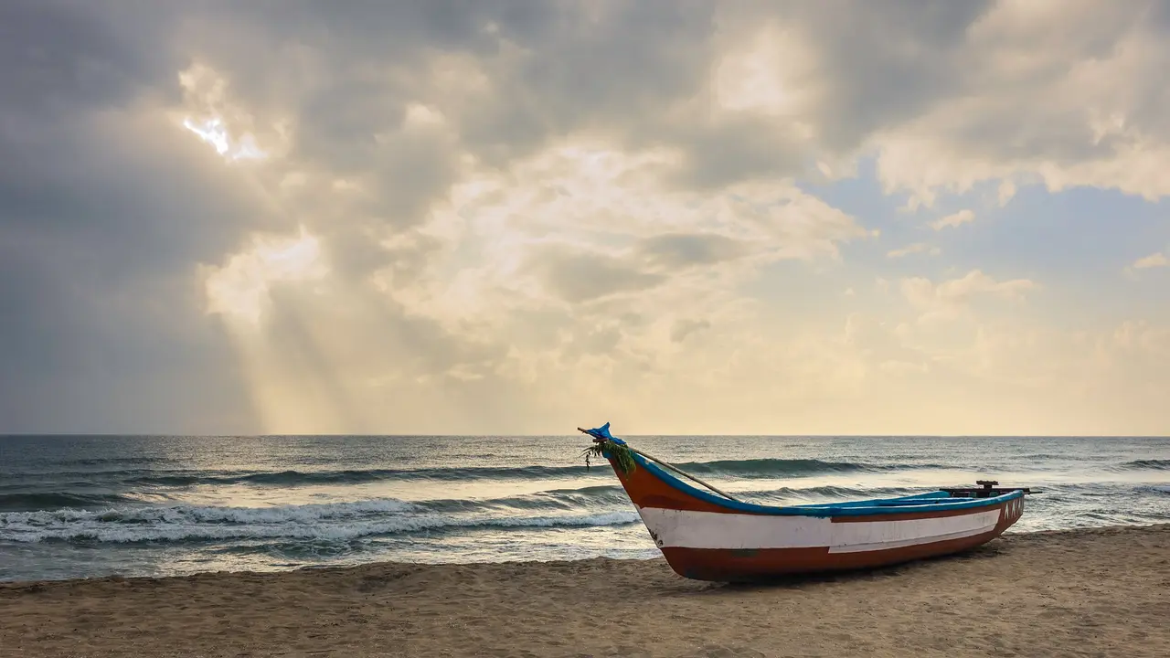 Calm seas, waiting boat